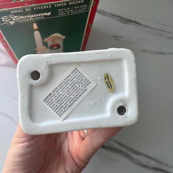 Vintage Christmas Angel steeple taper candle holder - Picture 4 of 6